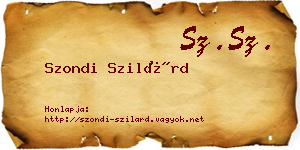 Szondi Szilárd névjegykártya